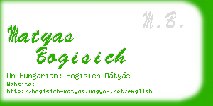 matyas bogisich business card